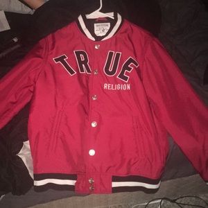 true religion red jacket